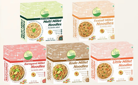 MEGA SAVER (PICK ANY 5 Noodles from  Kodo, Foxtail, Barnyard, Little, Pearl, Ragi, Sorghum, BlackRice, Bridegroom and MultiMilet)